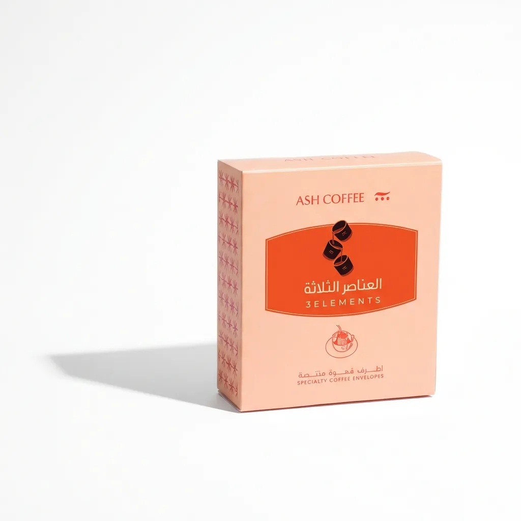 Coffee Sachet Box - 3 Elements - بوكس أظرف قهوة - العناصر الثلاثة